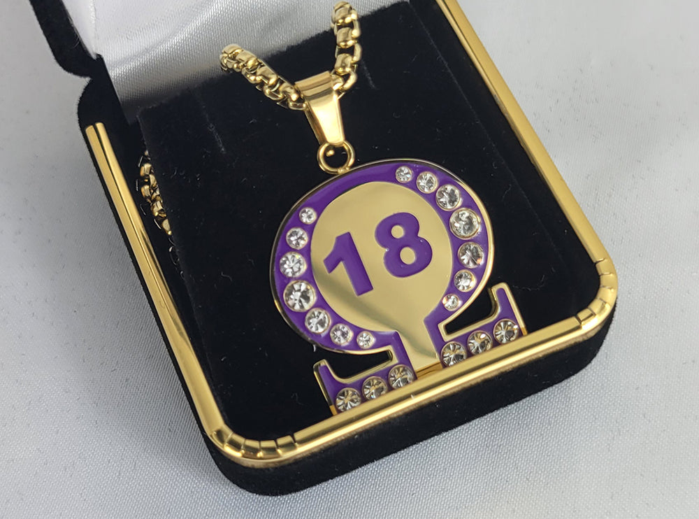 Line # 18 Opp Purple Ss Crystal Necklace