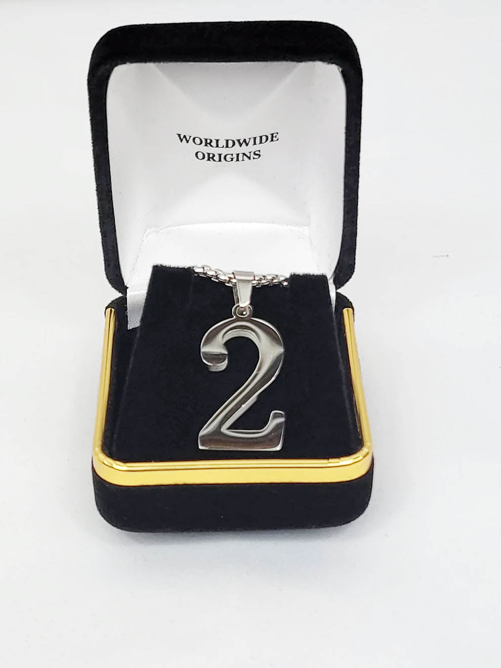 Alpha Gold Line Number Necklace #2