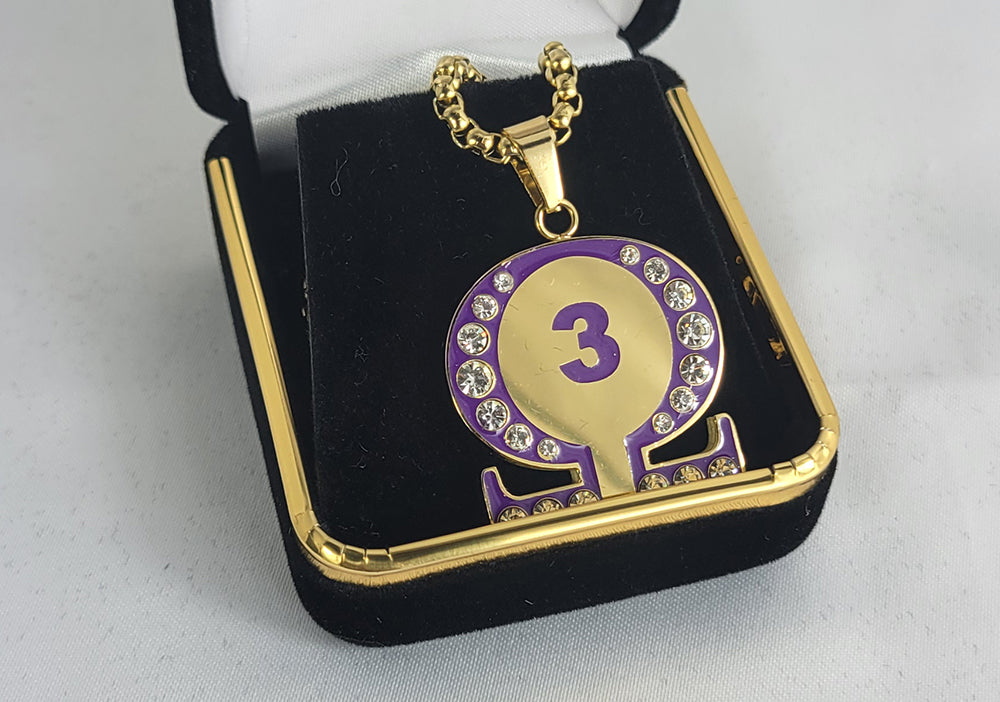 Line # 3 Opp Purple Ss Crystal Necklace