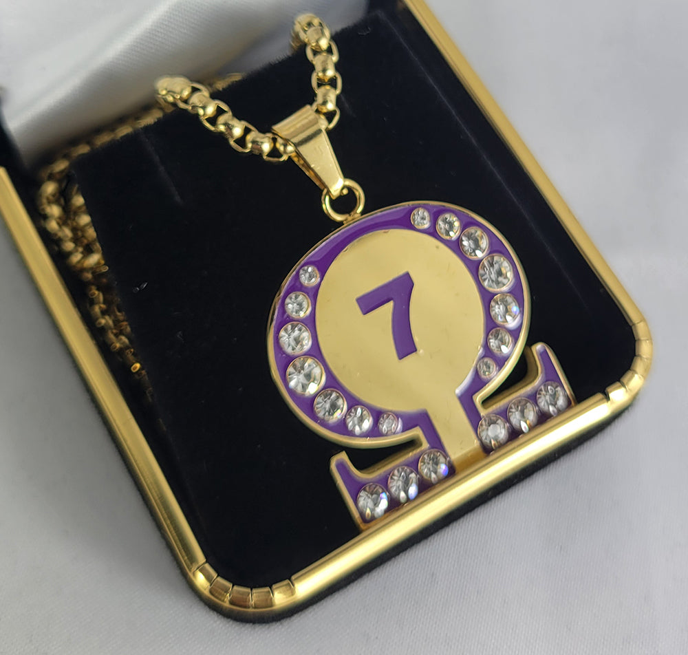 Line # 7 Opp Purple Ss Crystal Necklace