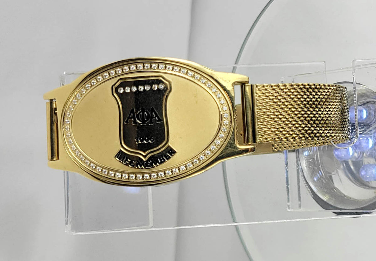 Alpha Gold Life Member Mesh Band Bracelet