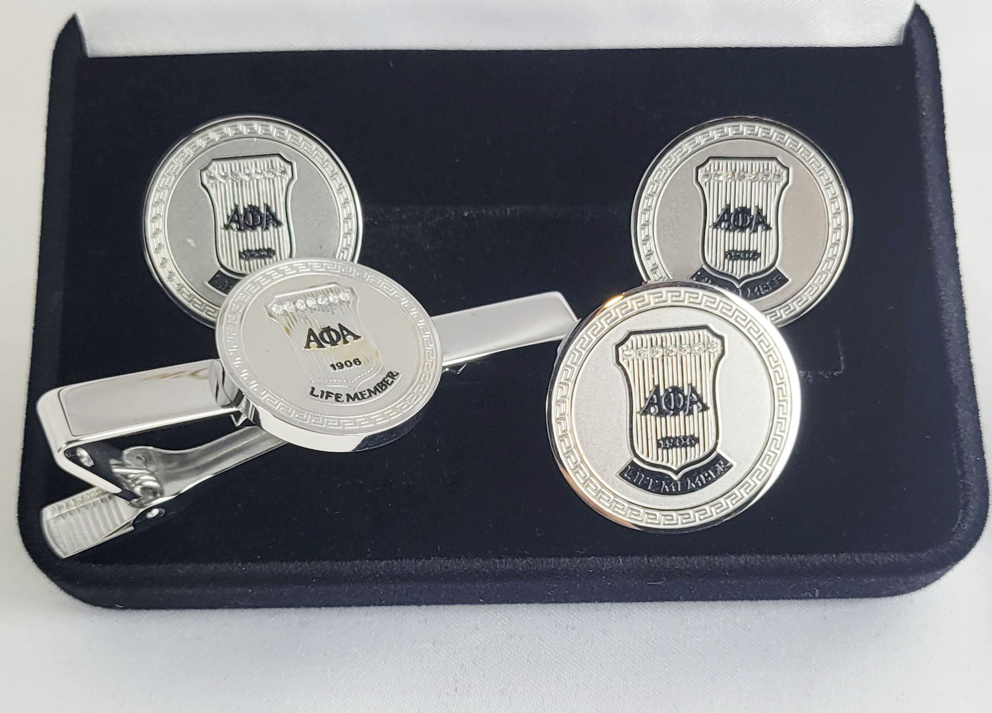Alpha Life Member Round Silver Stone 3 PC Set