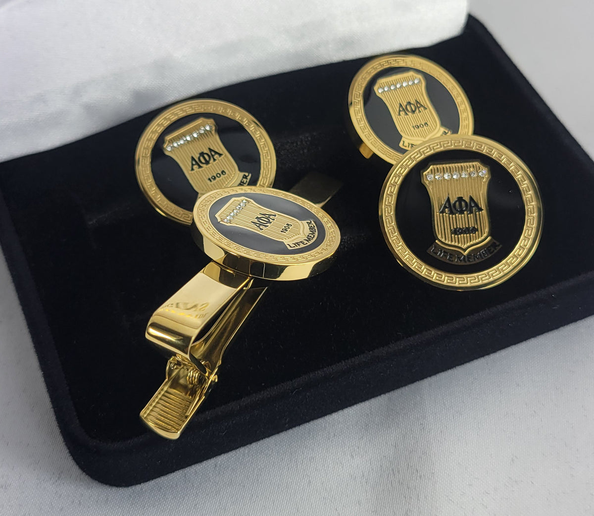 Alpha Life Member Round Black Stone 3 PC Set