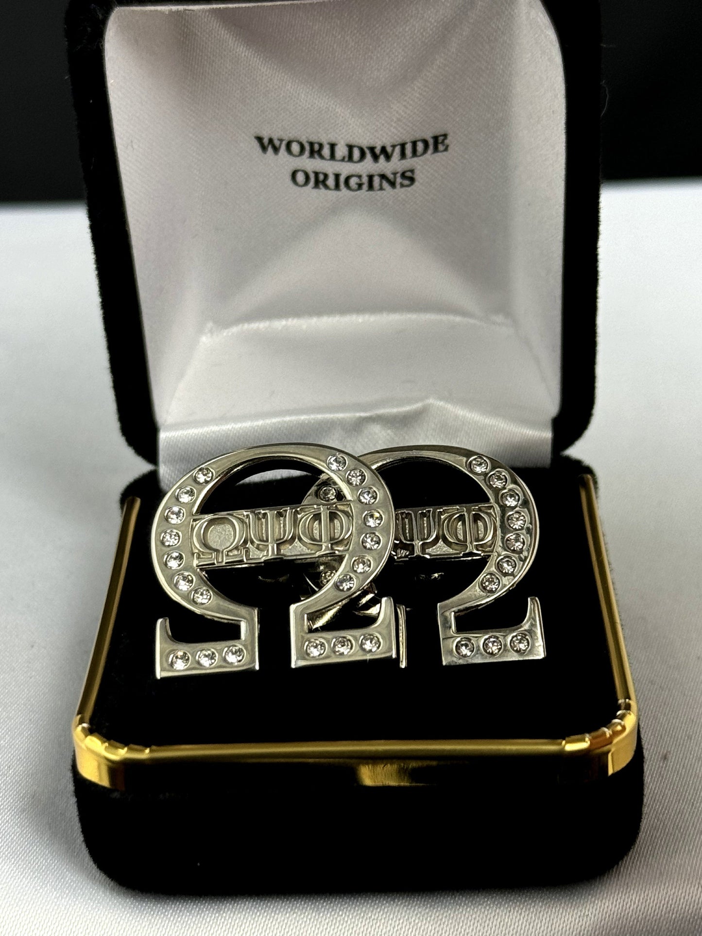 Omega 20 Stone Silver Cuff Links