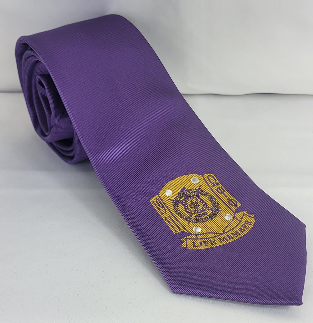 Omega Purple Large Life Member Tie