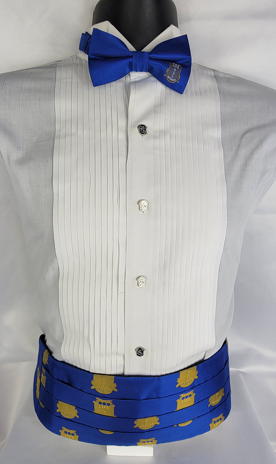 PBS Blue Life Member Bowtie and Multi life member cummerbund set.jpg
