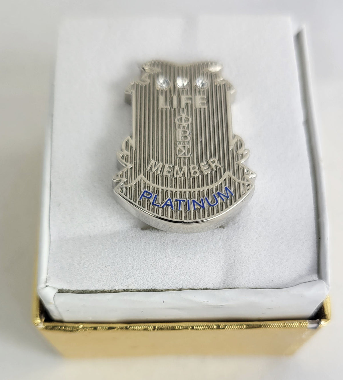 Pbs Platinum Stone Life Member Lapel Pin