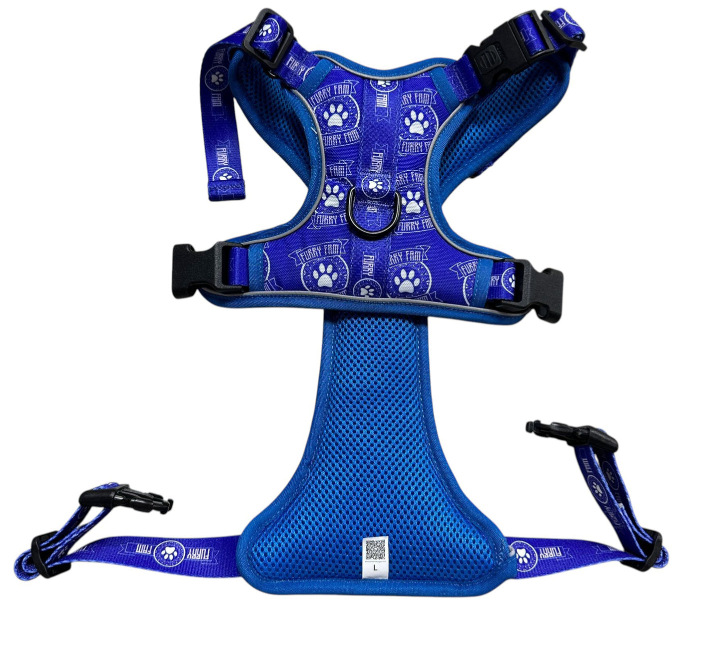 Furry fam Blue and While Harness