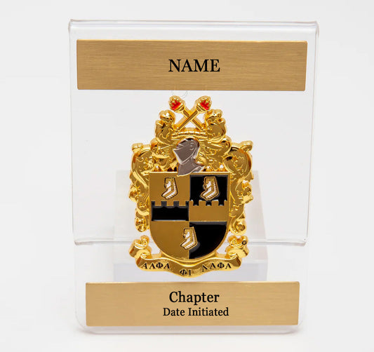 Showcasing Greek Pride with Alpha Crest Pocket Badge at Black Greek Store as Iconic Black Greek Jewelry and Apparel