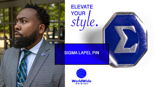 A collection of Phi Beta Sigma Greek jewelry, including necklaces, lapel pins, and tie bars, showcasing fraternity pride and tradition.
