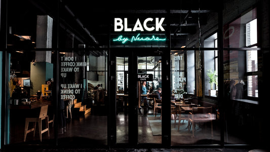 Black neon light signage
