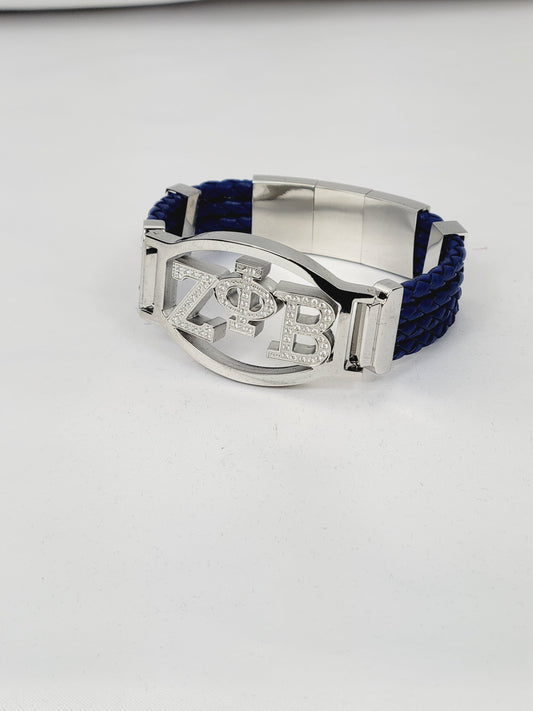 Zeta Ss Crystal Leather Bracelet