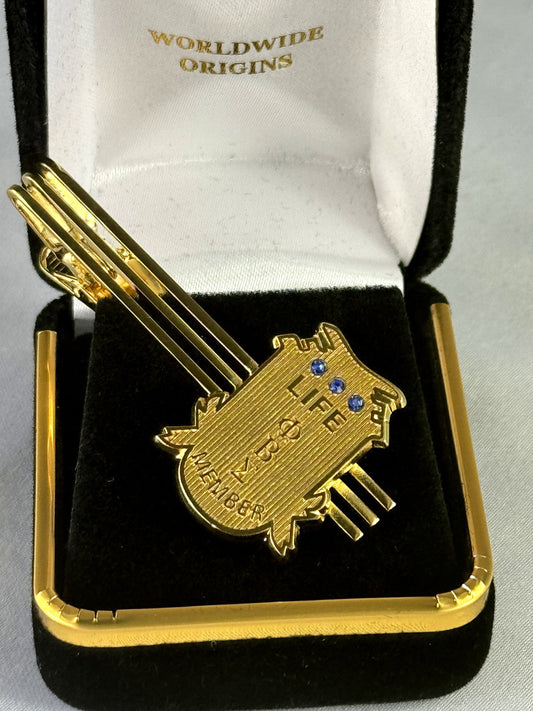 Pbs Gold Stone Life Member Tie Bar