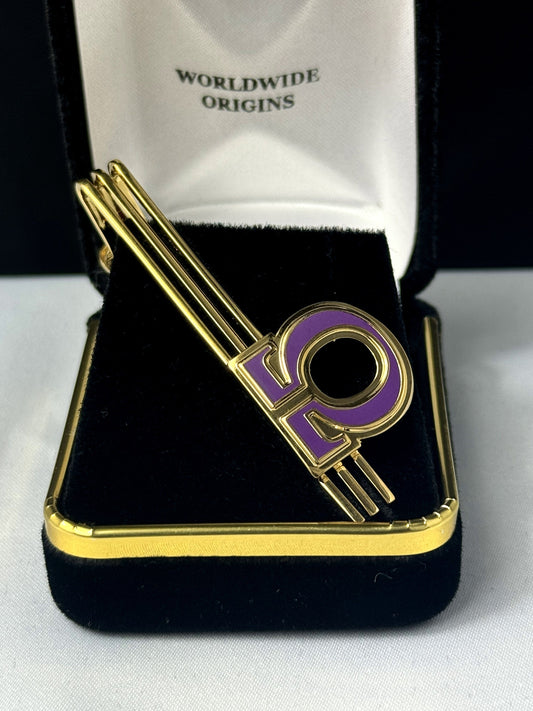 Omega Q Gold-purple Tie Bar