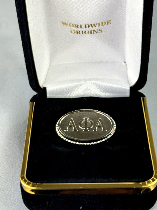 Alpha 3 Letter Silver Textured Lapel Pin