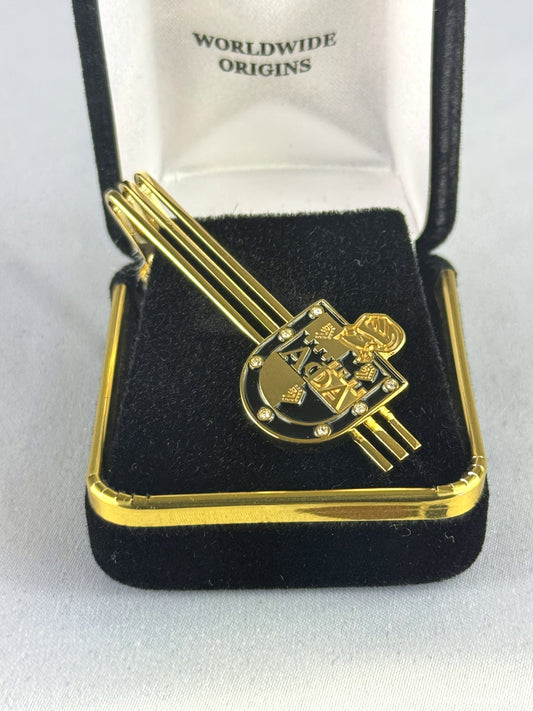 Alpha Gold Coat Of Arms Stone Tie Bar