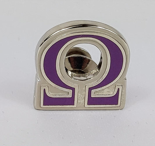 Omega Q Silver-purple Lapel Pin