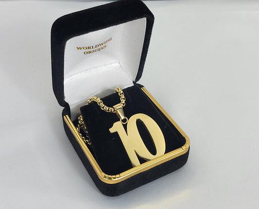 #10 Gold Line Number Necklace