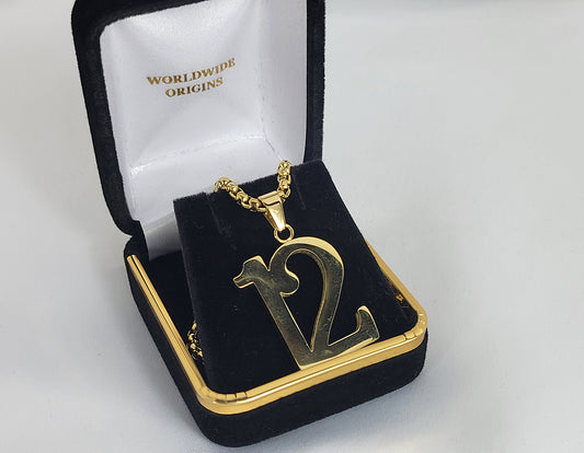 #12 Gold Line Number Necklace