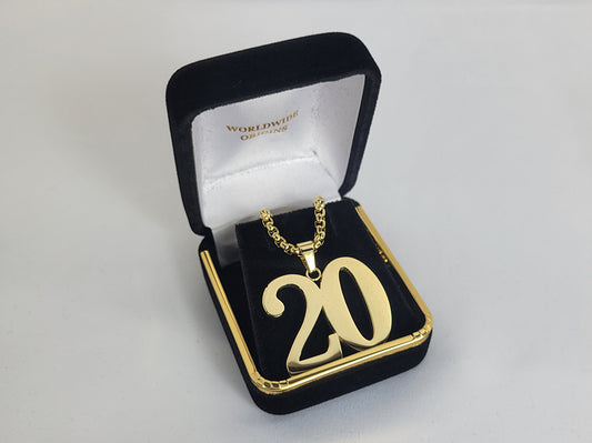 #20 Gold Line Number Necklace