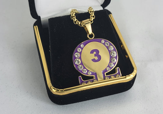 Line # 3 Opp Purple Ss Crystal Necklace