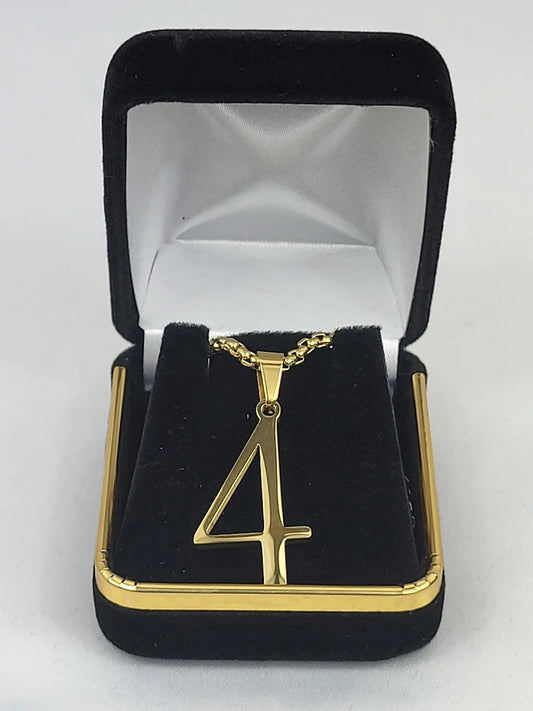 # 4 Gold Line Number Necklace