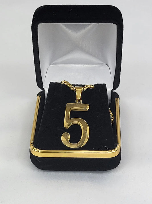 # 5 Gold Line Number Necklace