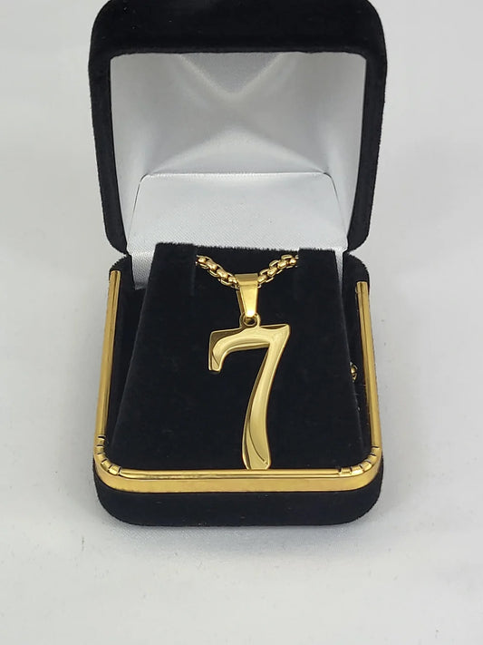 # 7 Gold Line Number Necklace