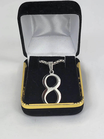 Alpha Gold Line Number Necklace #8
