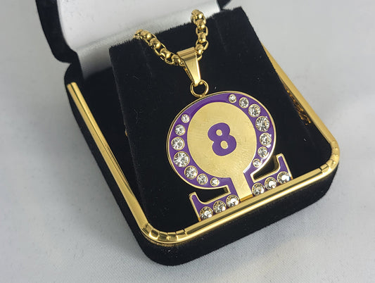 Line # 8 Opp Purple Ss Crystal Necklace