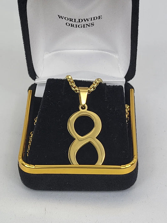 # 8 Gold Line Number Necklace