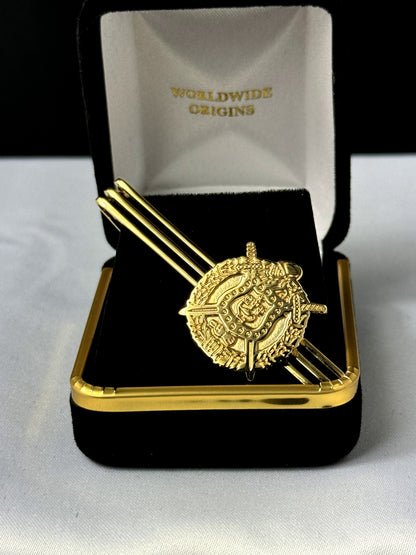 Omega All Gold Shield Tie Bar