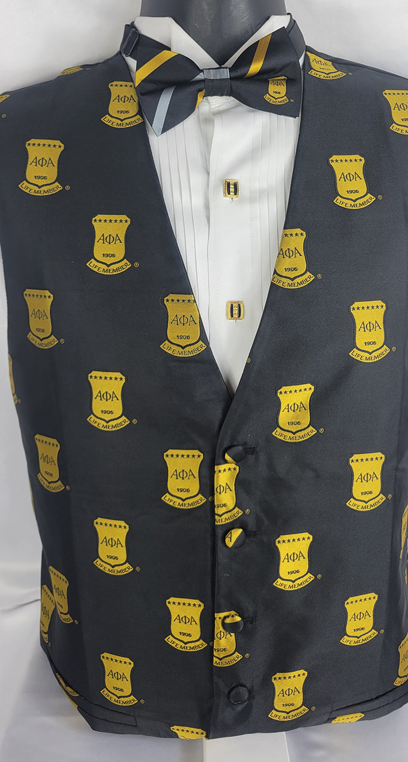 Alpha Black Life Member Multi Cummerbund Bowtie