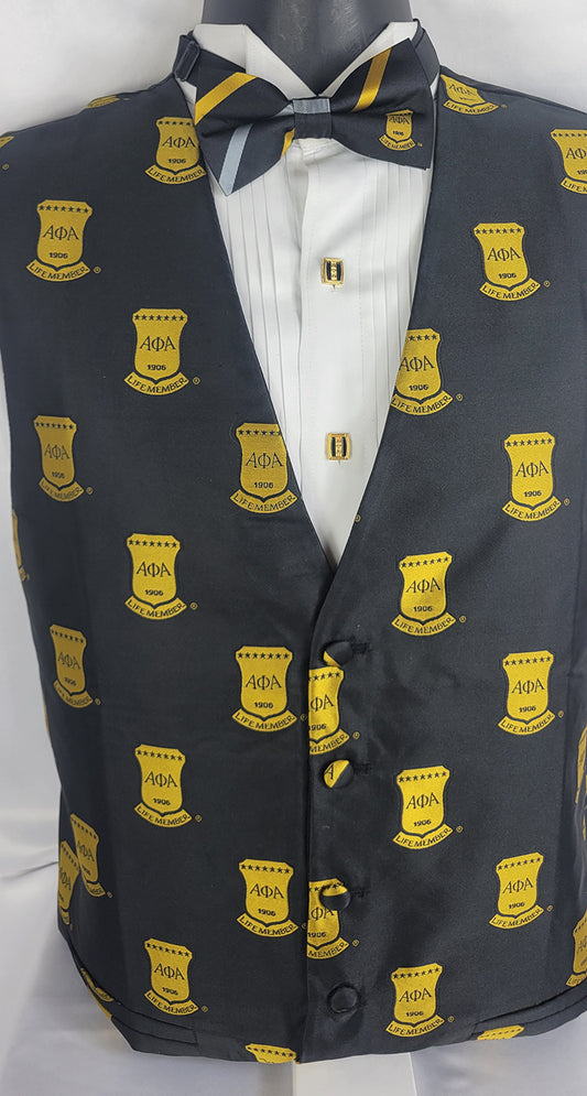 Alpha Black Life Member Multi Cummerbund Bowtie