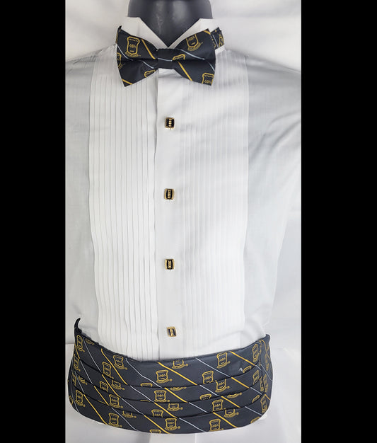 Alpha Black Life Member Multi Cummerbund Bowtie