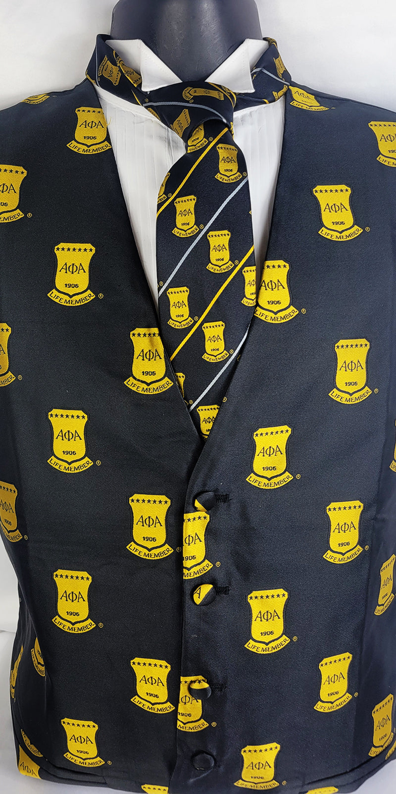 Alpha Black Life Member Multi Cummerbund Necktie