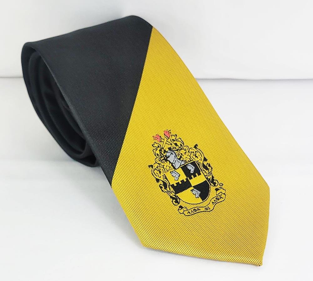 Alpha Block Stripe Crest Tie