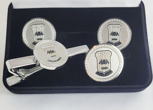 Alpha Life Member Round Silver Stone 3 PC Set
