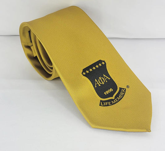 Alpha Solid Gold Black Life Member Tie