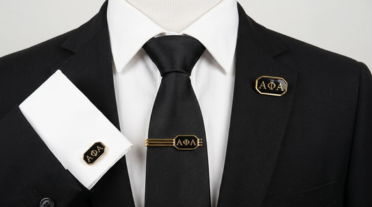 Alpha_3 Letter Black Octagon Set and Necktie