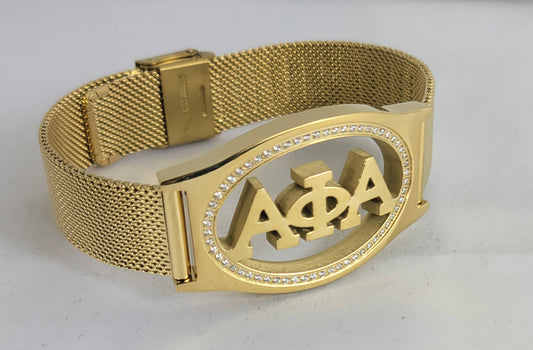 Alpha 3 Letter Gold Bracelet