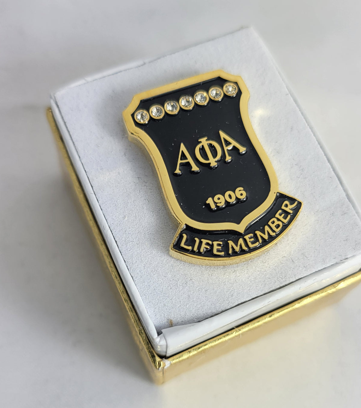Alpha Black Stone Life Member Lapel Pin
