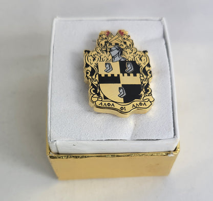 Alpha Gold Crest Lapel Pin