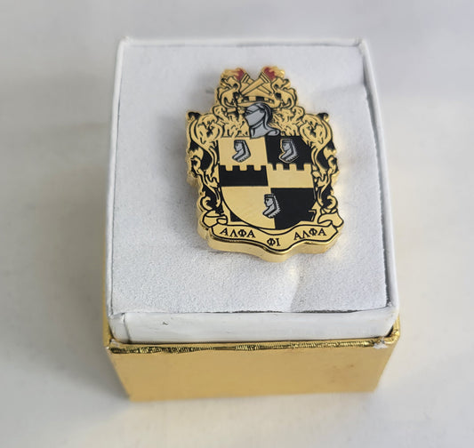 Alpha Gold Crest Lapel Pin