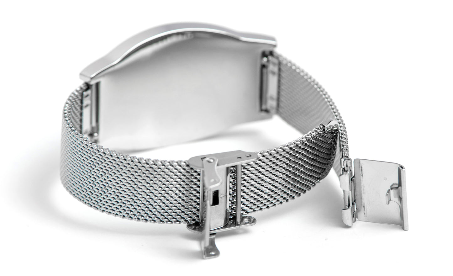 Delta 3 Letter Red Silver SS Crystal Mesh Band Bracelet