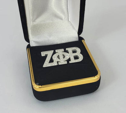 Zeta Crystal Ss Lapel Pin