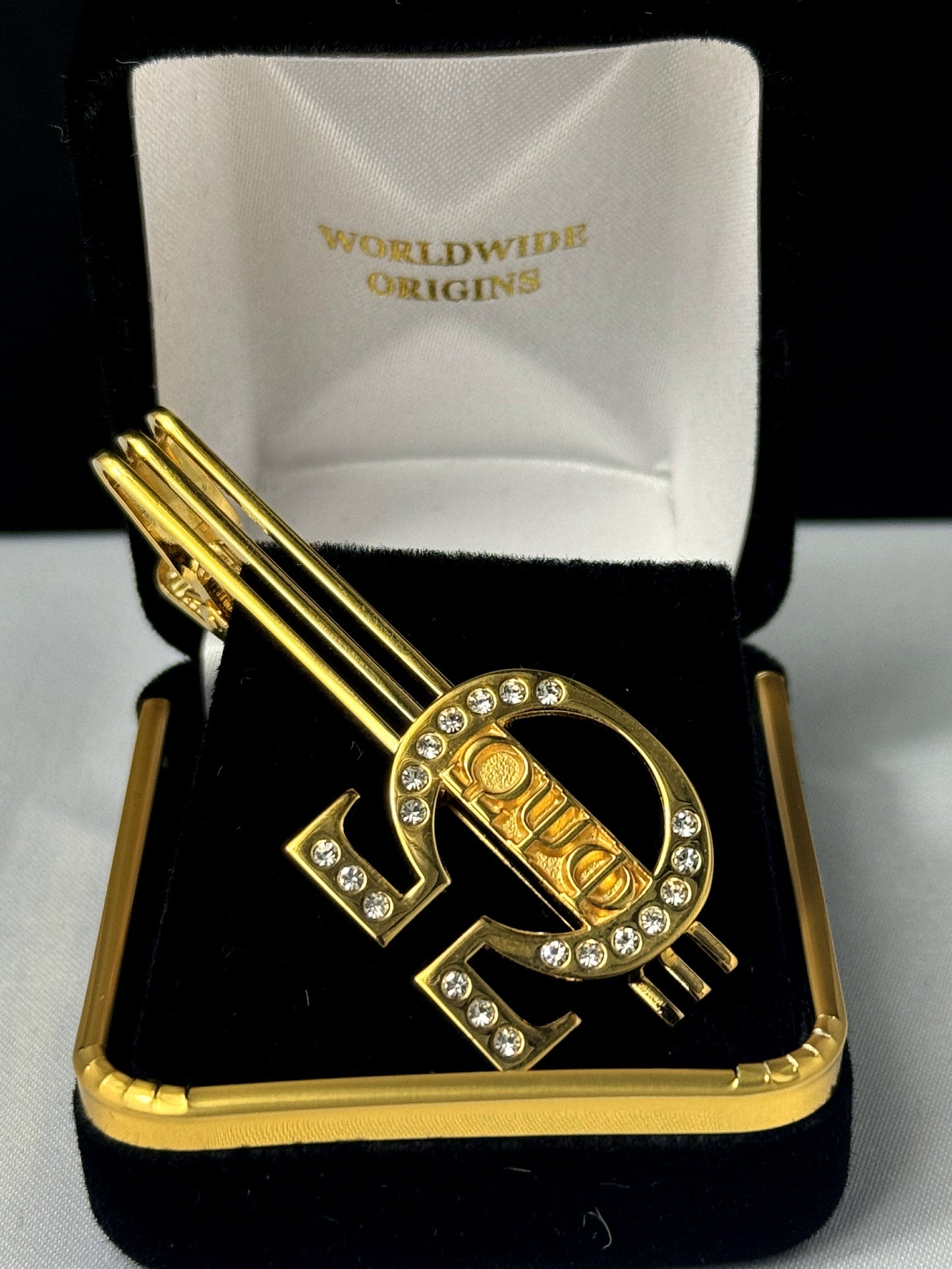 Omega Gold 20 Stone Tie Bar