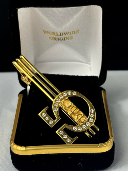 Omega Gold 20 Stone Tie Bar