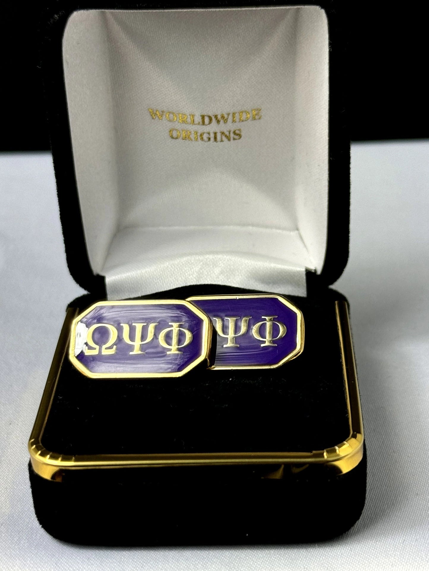 Omega Purple Octagon Cuff Links