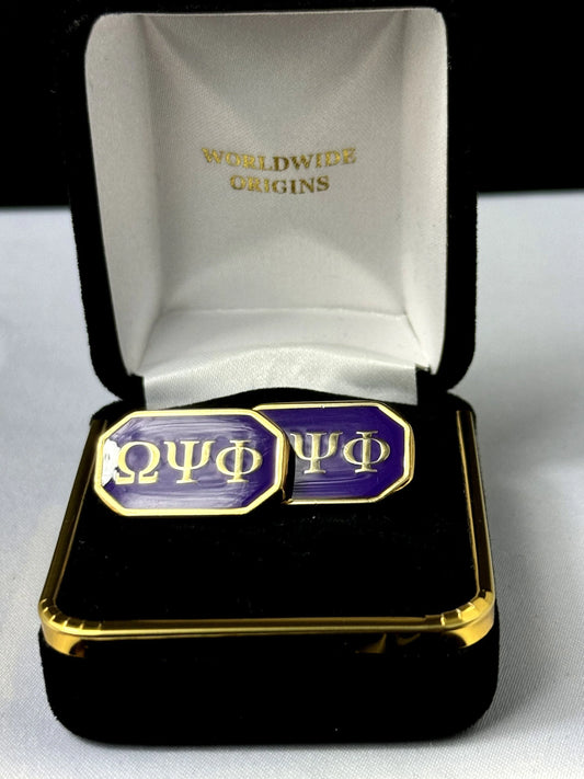 Omega Purple Octagon Cuff Links